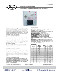 Thumbnail of document Manual - A-700 Power Supply